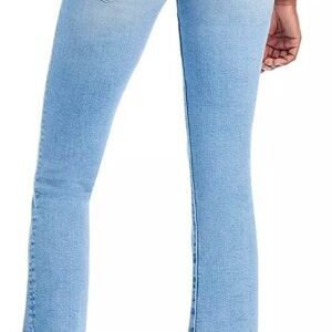 MOTHER The Insider High Rise Crop Step Fray Bootcut Jeans Size 29 Blue Denim